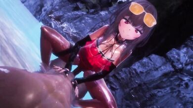 'A fun day at the beach with the cast of Konosuba!'