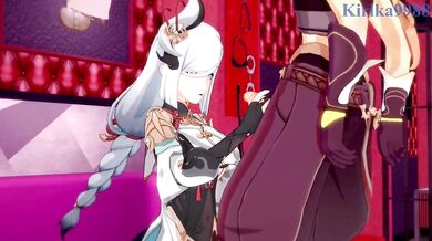 "The Tides of Passion: Shenhe and Aether's Lustful Journey Through the Cosmos"