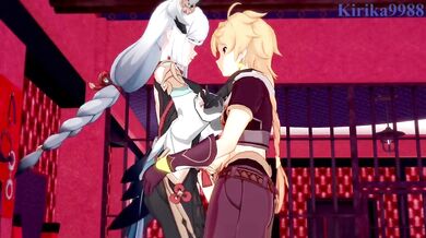 "The Tides of Passion: Shenhe and Aether's Lustful Journey Through the Cosmos"