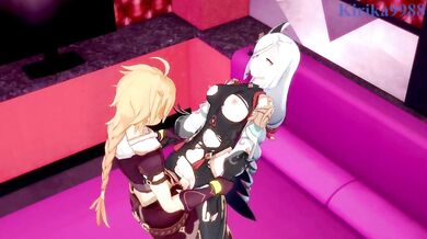 "The Tides of Passion: Shenhe and Aether's Lustful Journey Through the Cosmos"