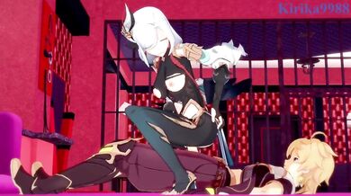 "The Tides of Passion: Shenhe and Aether's Lustful Journey Through the Cosmos"