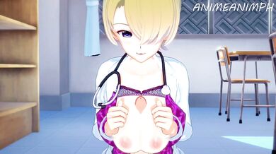 'Sultry Schoolmarm with Juicy Melons Gives Head-to-Toe Handjob to Randy Teenager'