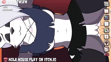 Rewritten: "Sexy lover with thick thighs bends over doggy style while enjoying a hole house."