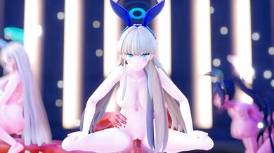 'Four-way orgy featuring a sexy bunny and her nude friends, in stunning ultra high definition'