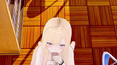 'Hentai Blowjob: Marin Kitagawa sucks dick while her friend Miyumi69 eats pussy, in ultra HD 3840x2160 video.'