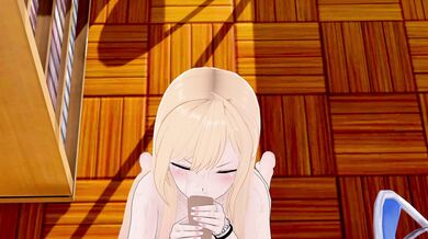 'Hentai Blowjob: Marin Kitagawa sucks dick while her friend Miyumi69 eats pussy, in ultra HD 3840x2160 video.'