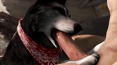 'The Big and Tall Pup Gets His Stuffy Squirted by a Cute Little Bitch'