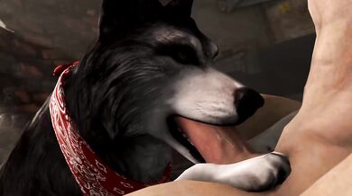 'The Big and Tall Pup Gets His Stuffy Squirted by a Cute Little Bitch'