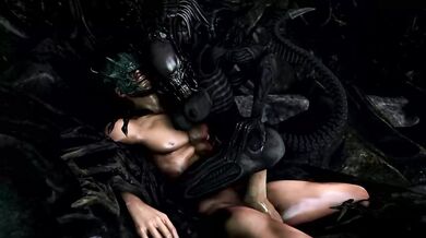 'The Xenomorph Queen Rides a Helpless Human in Her Cum-Filled Pussy (Scrungusbungus)'