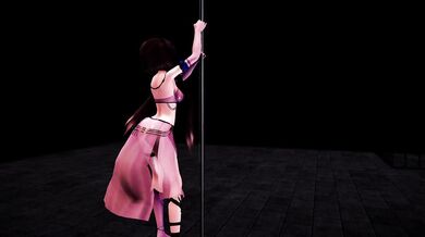 "Sexy Kurumi Tokisaki Performs a Sensual Pole Dance in her Bedroom"