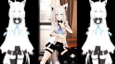 'Mutual Masturbation with My BFF and Her Cute Pet Rabbit - Shirakami Fubuki #hentai #porn'