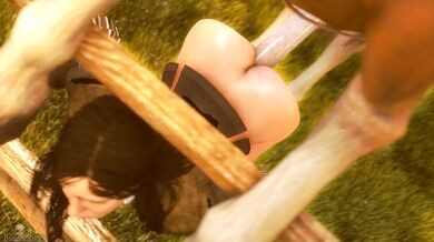 Pornstar Yennefer rides a horse in a never-ending loop of passionate love making!