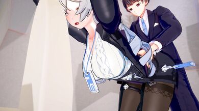 The sounds of passion are muted, as Bronya's lips move in a silent plea for more.