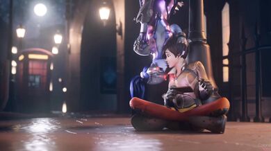 'Two naked futa girls kiss passionately on a bed in this lesbian compilation'