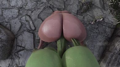 'Lusty Elf Babe on a Mission to Sate her Desires, Rides and Sucks Giant Futa Orc Cock'