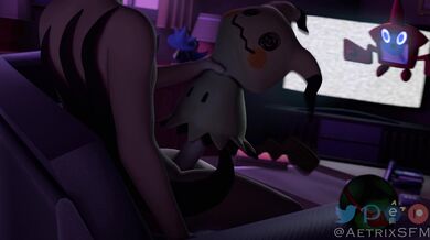 "Rainbow Rocket! A Mimikyu & Cocksleeve Fusion in SFM with an Extra Twist of Erotica."
