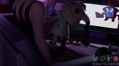 "Rainbow Rocket! A Mimikyu & Cocksleeve Fusion in SFM with an Extra Twist of Erotica."