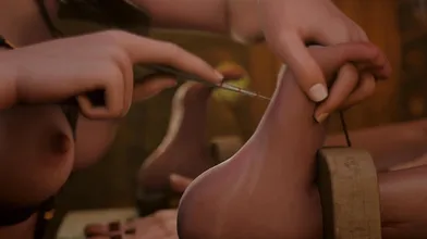 Massage Therapist Makes Her Patient Feel Better With Her Flexible Hands And Tiny Nipples [BaronStrap NO WM]