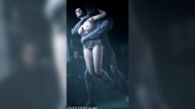 'Mrs. Arnold, the hero's wife, gets gangbanged by Wesker's commanders in an office building.'