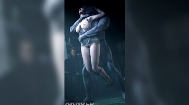 'Mrs. Arnold, the hero's wife, gets gangbanged by Wesker's commanders in an office building.'