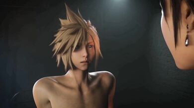 'Two lovers in the hotel room, Tifa and Cloud resting after passionate sex.'