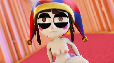 "The Naked Pomni Rider: Wriggling His Fleshlight While Riding on a Wig-Fritter!"