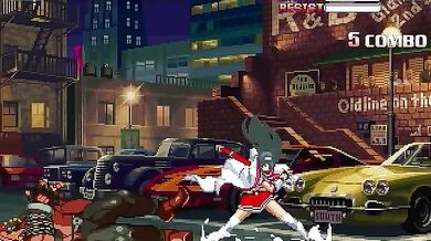 Busty blonde bombshell Senna gets pounded by a giant cock in an intense Mugen Ryona scene with her boss, Birdie.