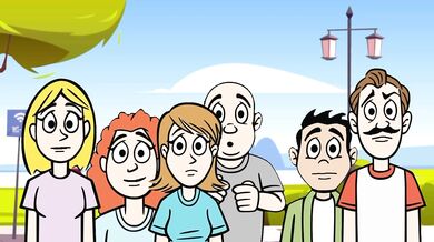 'Barely-Clad Artist's Nude Body Adorned with Colorful Chalk Drawings while Passersby Stop to Appreciate Her Craft'