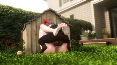 "Pleasure-seekers indulge in hot, steamy fun in the backyard!"