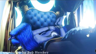 "Luna the Space Witch: Struggling on Bed with Dead Air3d!"