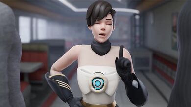 'Mixed Asian and Black Dildo Double Penetration with Tracer in Hentai Porn'