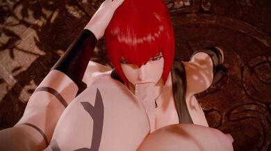 'Leona and Orochi Fucking with Bouquetman in a No-Warned Blowjob Scene'