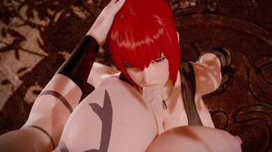 'Leona and Orochi Fucking with Bouquetman in a No-Warned Blowjob Scene'