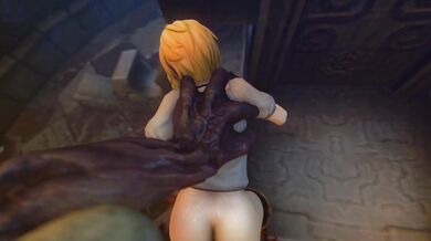 'Linkle, the Futa Hell Knightess in a never-ending loop of hentai porn'