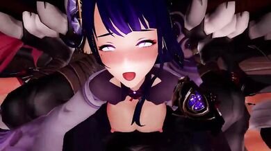 Watch as the magical girl takes on the forces of evil with her powerful weapon, while being spanked by a muscular demon.