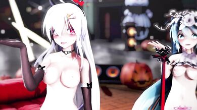 "Two horny teen girls share a wild night of passion!"