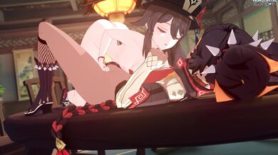 'Two hot chicks in a horizontal position having sex with each other'