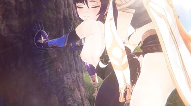 'Busty Mona Gets Fucked Against a Tree by Hoshi-kun, the Little Fox'