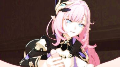 Hentai handjob with Kallen and Elysia in 4K ultra HD quality