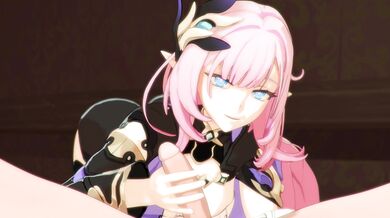 Hentai handjob with Kallen and Elysia in 4K ultra HD quality