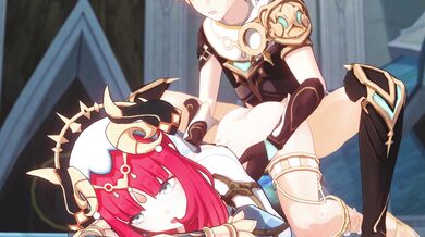 "Watch as hot Asian babe Nilou takes on two handsome men in a thrilling 4K hentai porn video!"