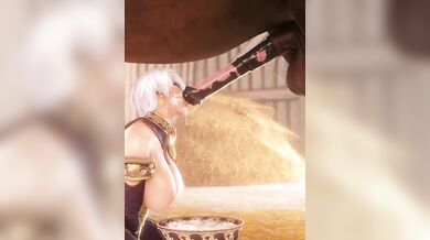 "Pleasure Riding: Ivy Valentine Takes Care of Her Horse as She Masturbates for a Noname Visitor."