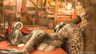 Rewritten as "An Argonian Couple Having Sensual Sex".