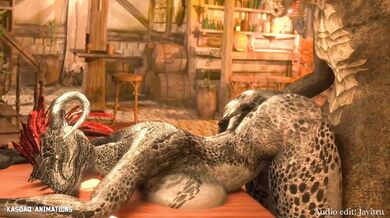 Rewritten as "An Argonian Couple Having Sensual Sex".