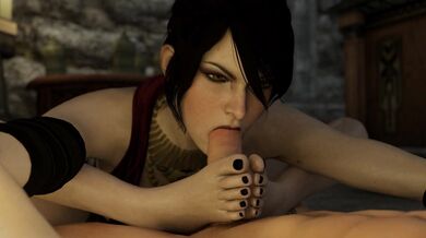 "Rainbow Bitches: A Morrigan Flowjob"