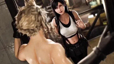 'The Adventure Continues - Cloud and Tifa's Post-Drinking Revelry'