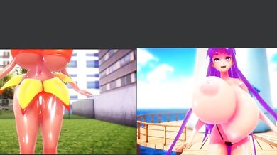 "Gigantic Growth Giantesses: Kirika, Misono and Mii's Hentai Porn Adventure"