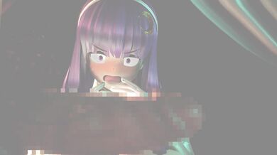 Patchouli, the sexy librarian, takes on a bunny costume and fulfills her fantasies with TAKA84.