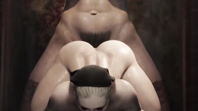 'Busty Futa in a Biker Jacket, Tight Jeans and Knee High Boots Gets Fucked Hard by Two Masked Men'