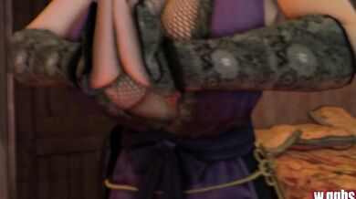 Watch as the sexy werewolf girl gets down and dirty in her personal DOA session with a hot guy!